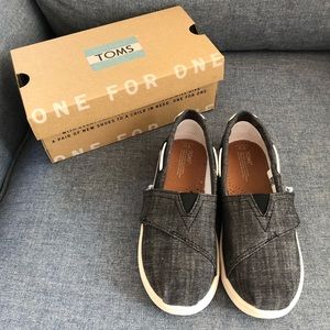 NEW Kids Toms Bimini Black Chambray